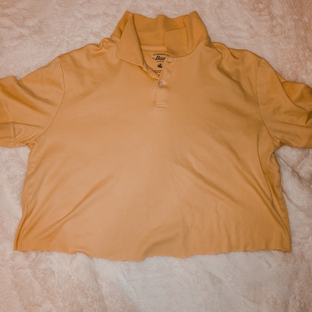 Trendy cropped button up!